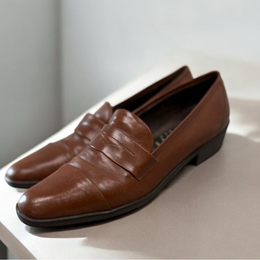 Amalfi Italy leather Brown dress shoes loafer Size 6 Brown Loafers Handmade - Picture 6 of 10
